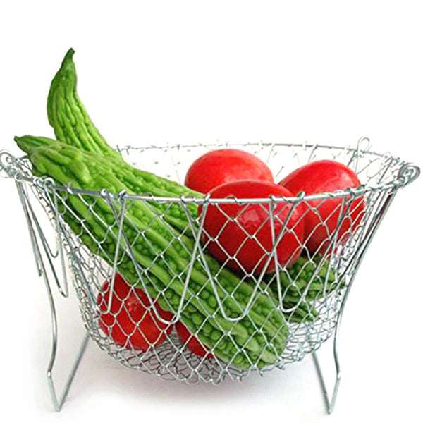 Foldable Stainless Steel Chef Basket Strainer (1pc)
