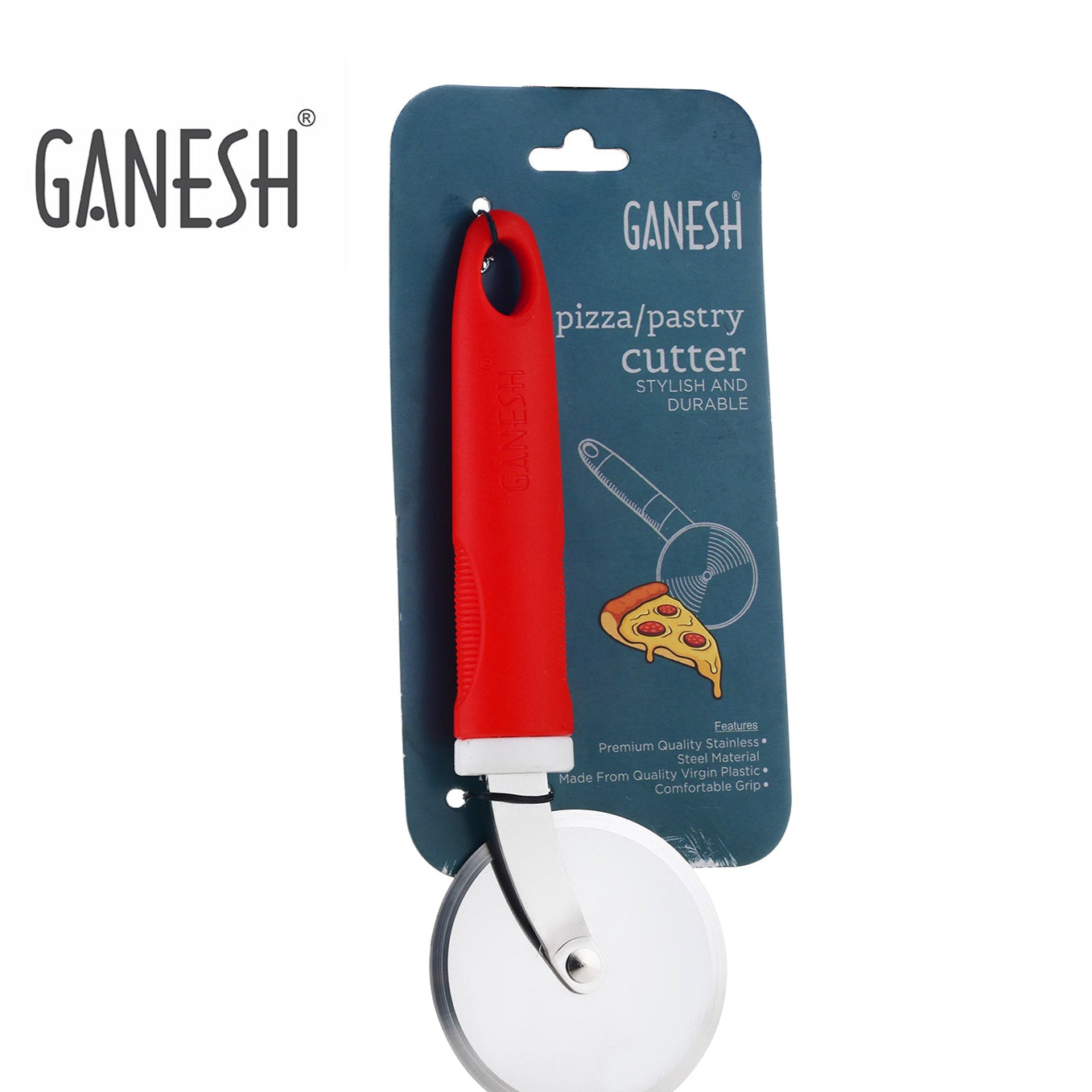 Ganesh Ganesh Pizza Pastry Cutter Wheel Pizza Cutter (Stainless Steel) - Happy Price - Image 1