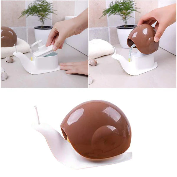 Cute Snail Liquid Soap Dispenser - Portable Bathroom & Kitchen Use (1pc)