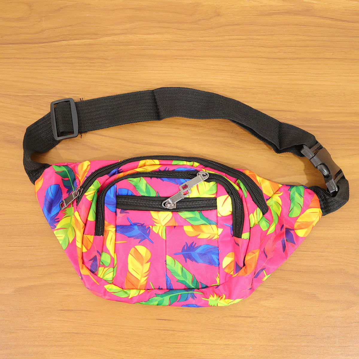 Printed Waist Bag with Adjustable Strap & Multiple Pockets (1 Pc) - Happy Price - Image 7