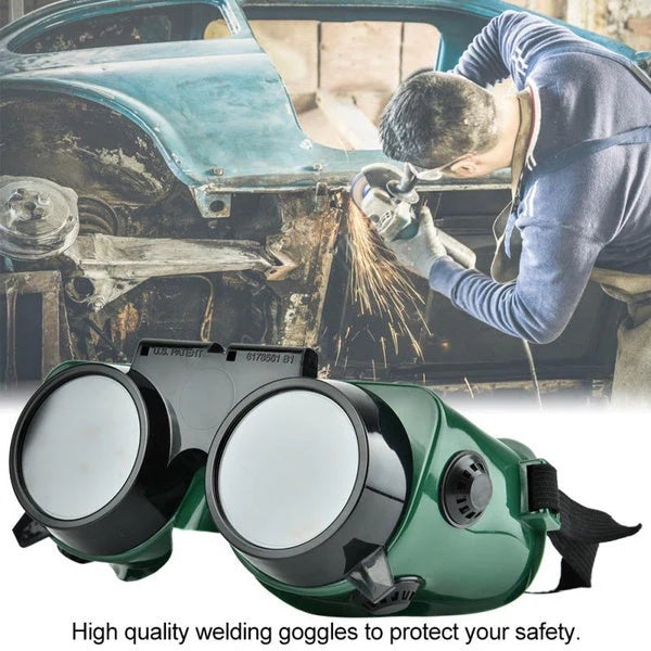 Dark Green Large Welding Goggles with Flip-Up Front - Happy Price - Image 7