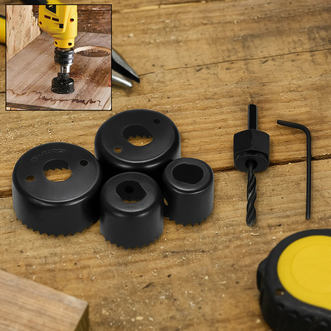 Hole Saw Drill Bit Set, 6 Pieces