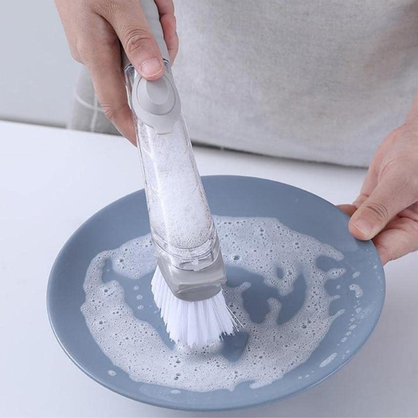 2-in-1 Soap Dispensing Dish Brush Set with Scrub Sponge - Happy Price - Image 6