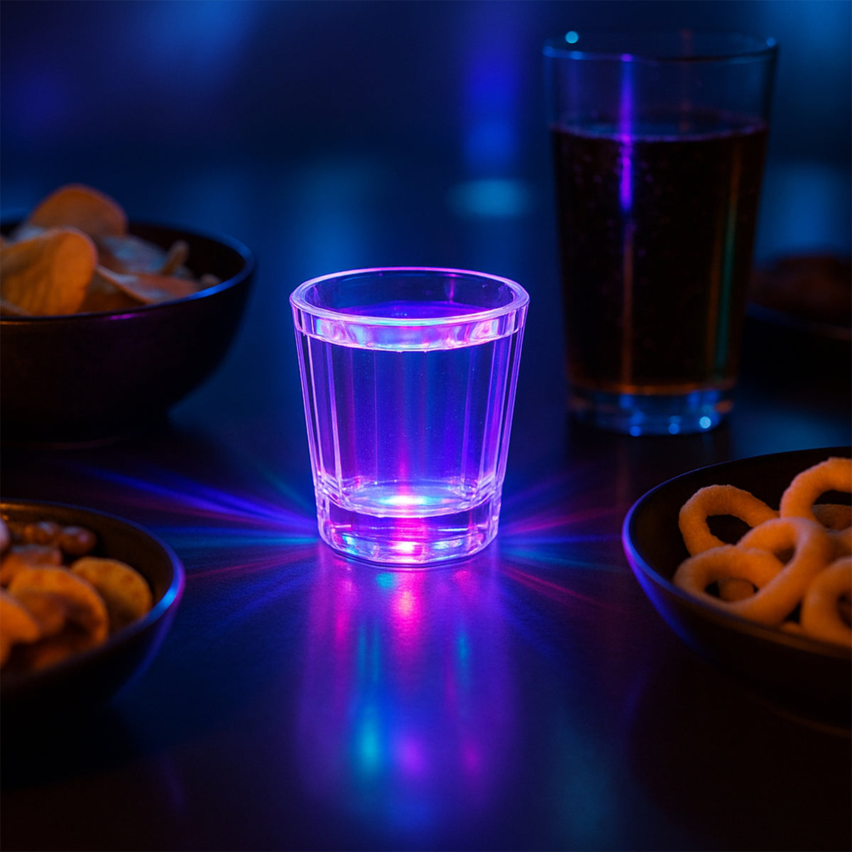 LED Shot Glasses Set of 6 Pcs with Faceted Design for Parties - Happy Price - Image 4