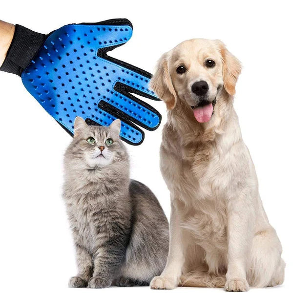 Pet Grooming Glove - 1 Pair for Dogs & Cats
