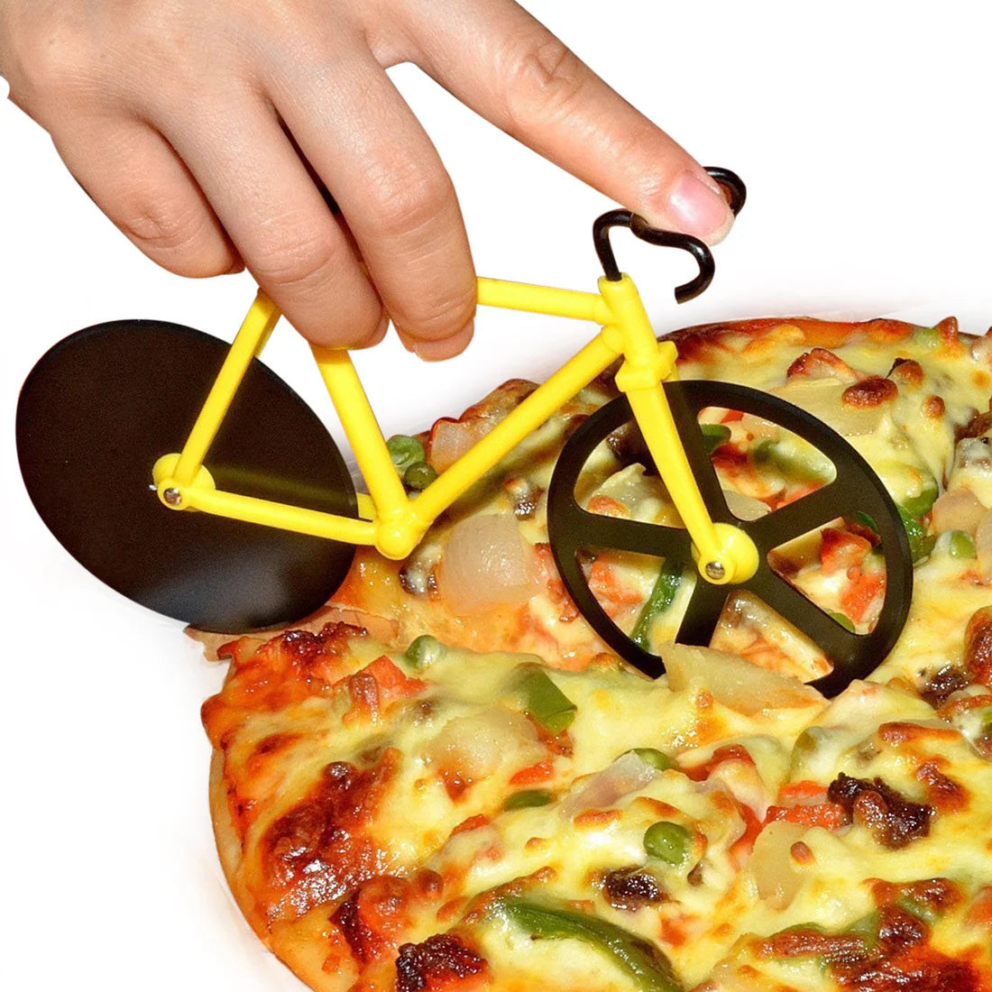 Stainless Steel Bicycle Shape Pizza Cutter - Happy Price - Image 2