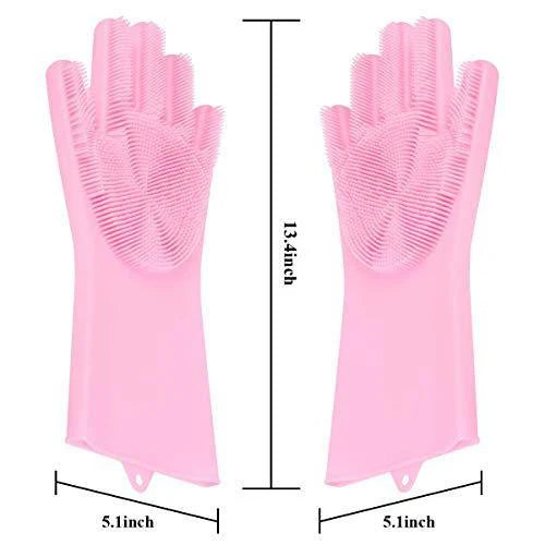Silicone Scrubbing Gloves - Reusable Cleaning Mitts for Kitchen & Home (Multicolor) - Happy Price - Image 3
