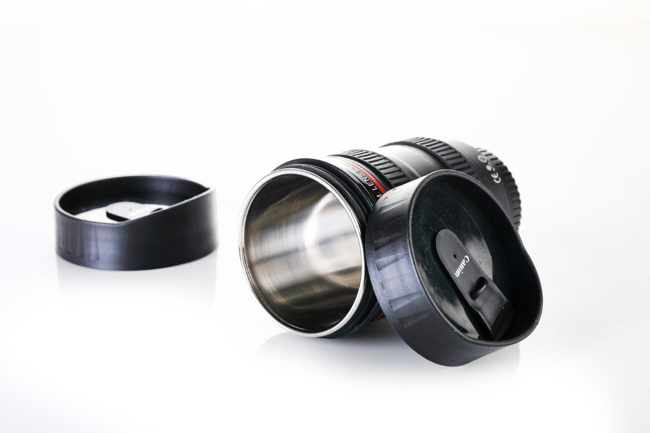 Camera Lens Coffee Mug with Lid - Novelty Travel Cup - Happy Price - Image 9