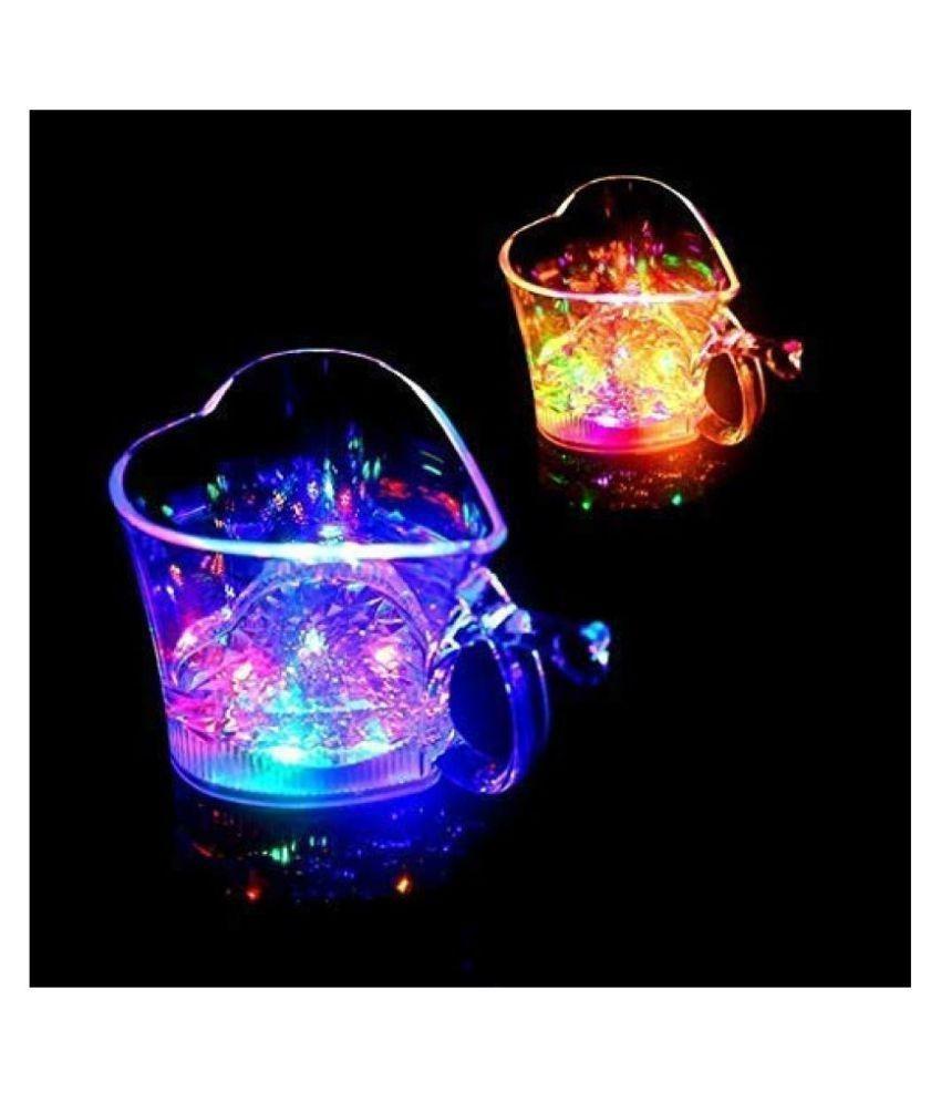Heart Shape Activated Blinking Led Glass Cup - Happy Price - Image 2