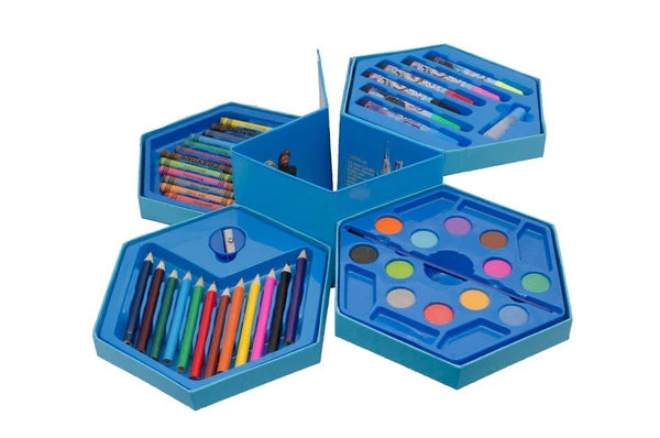 46 Piece Art Colour Set for Kids with Pencils, Crayons, Pastels & Sketch Pens