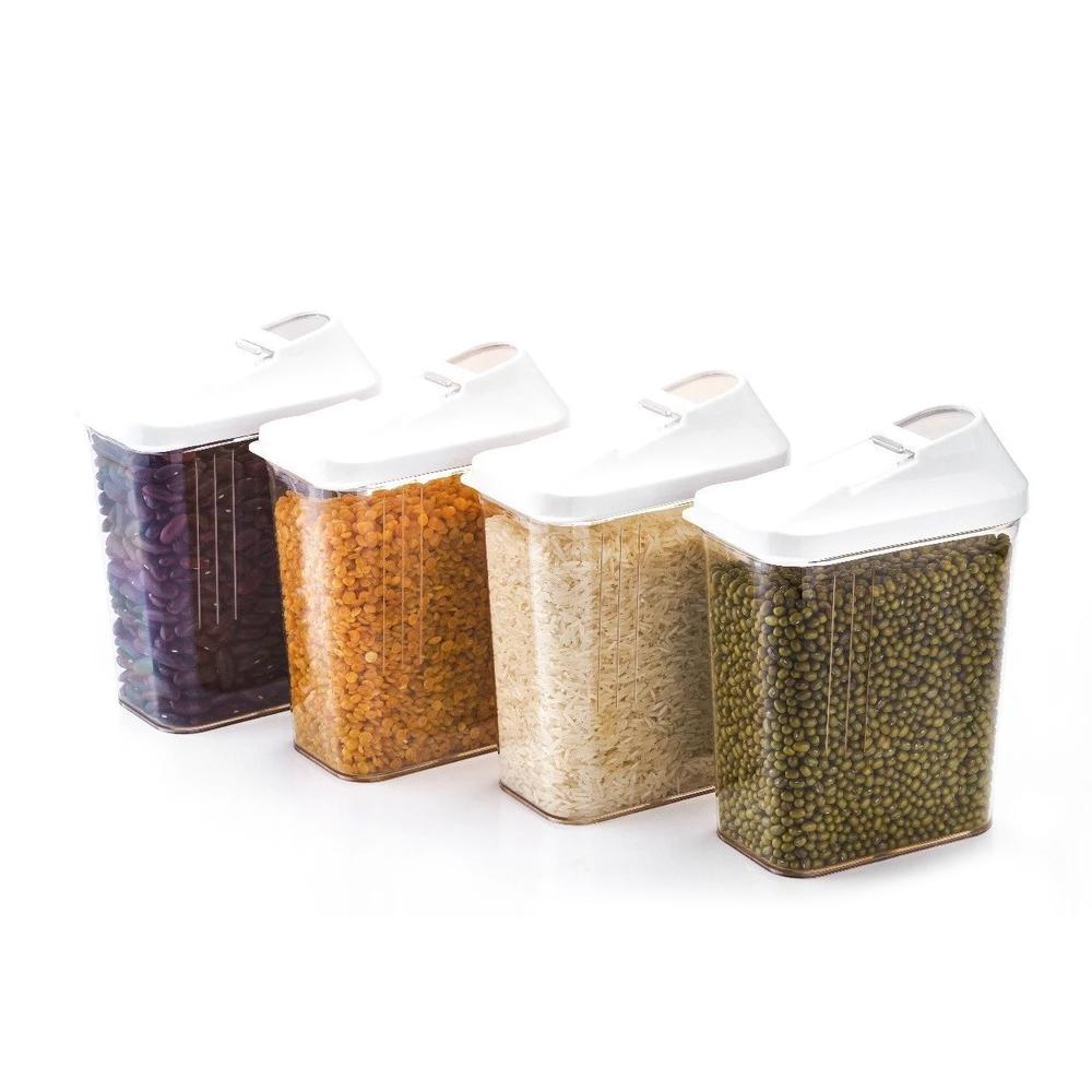 Set of 6 Plastic Kitchen Storage Jars - 750ml Each - Great Price - Image 2