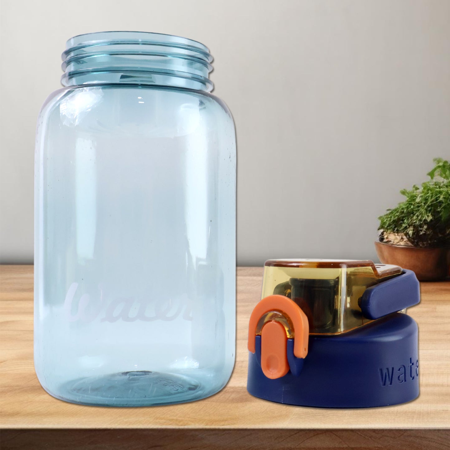 Blue Plastic Leak-proof Flip Cap Safty Lock Water Bottle (600ml Approx 1 Pc) - Happy Price - Image 3
