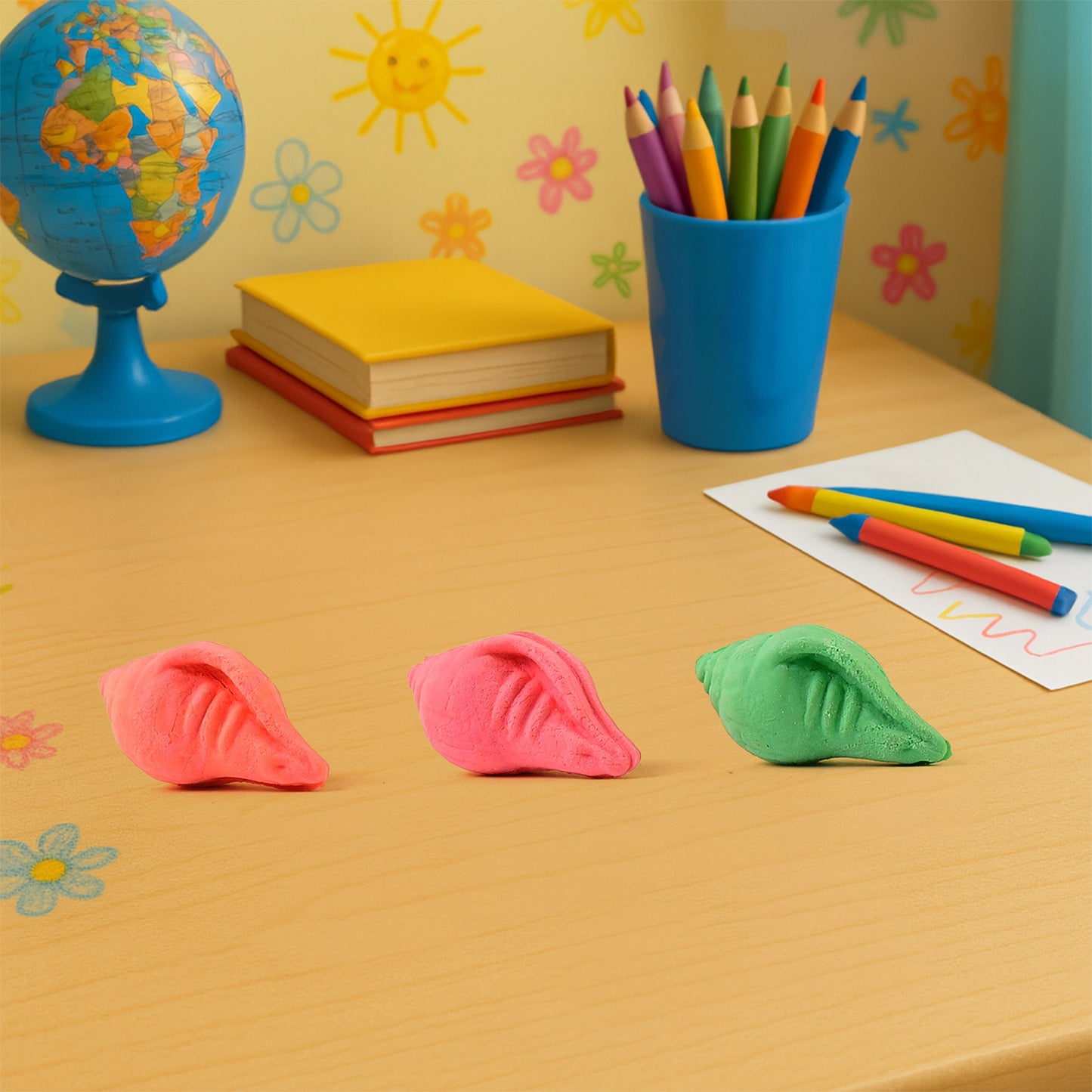 Shankh Shape Eraser Rubber (20 Pc Mix Colour Design) - Happy Price - Image 6