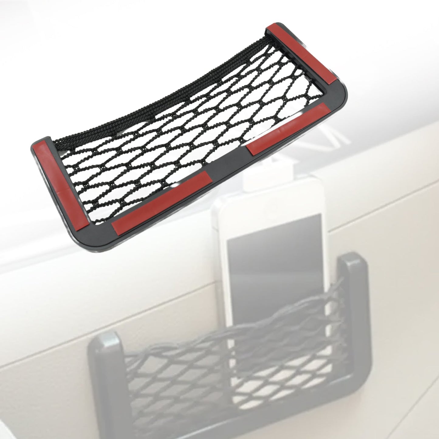 Car Storage Organize Car String Bag Car Seat Side Storage Net Bag Mesh Pocket Organizer Stick-on For Purse Bag Phone - Happy Price - Image 5