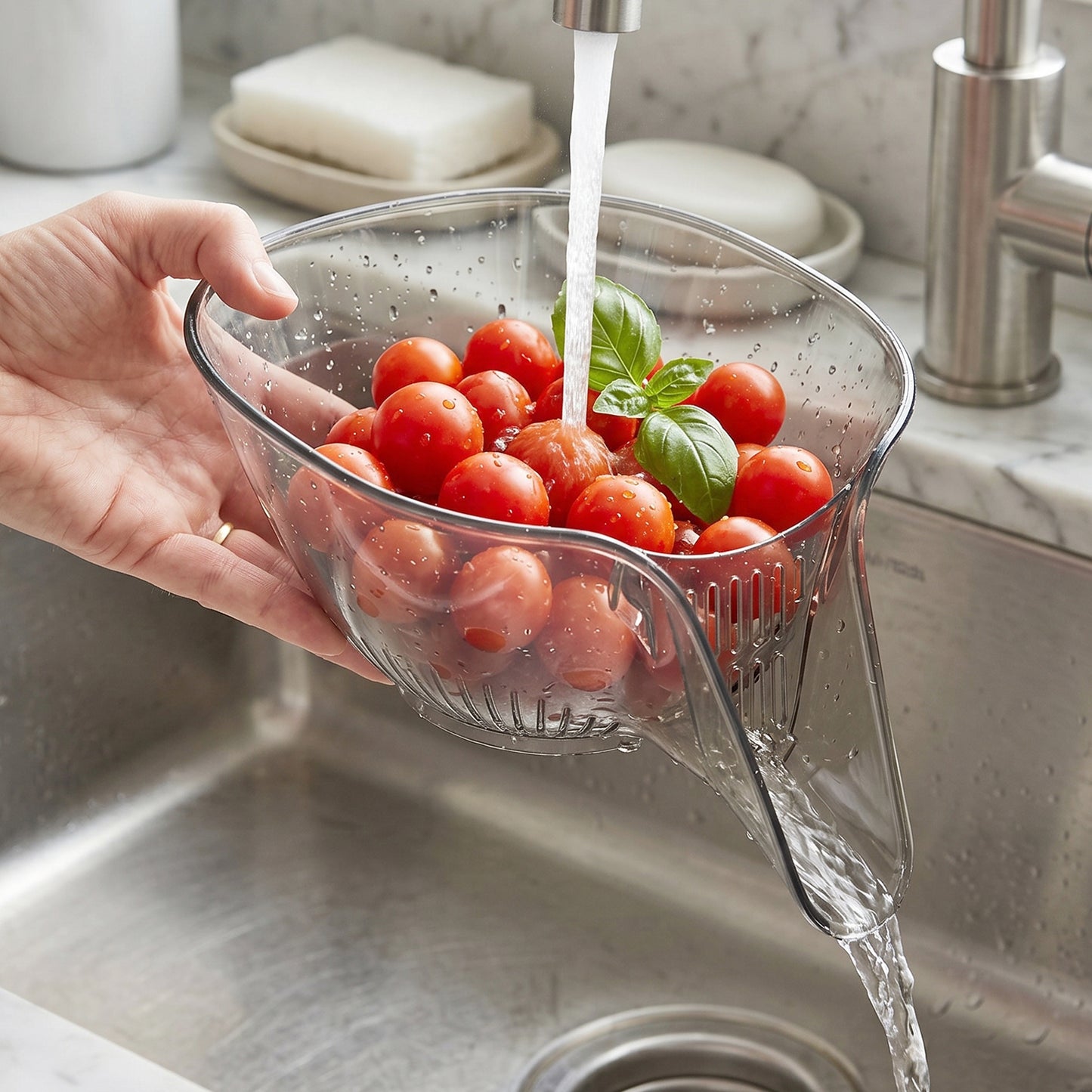 Kitchen Sink Strainer Basket with Funnel Drain - 1 Pc - Happy Price - Image 6