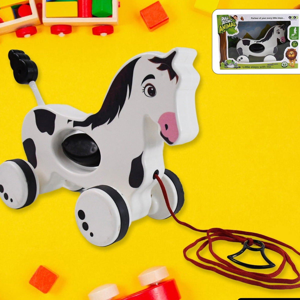Hourse Pull Along Toddler Toy With Attractive Design - Happy Price - Image 1