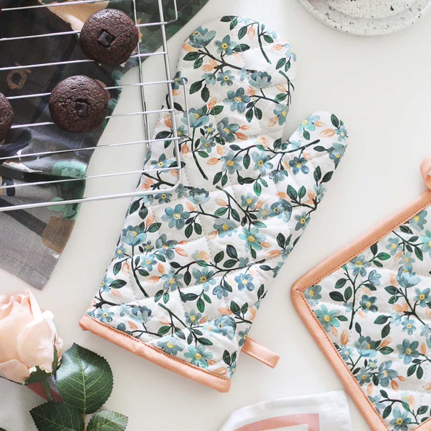 Professional Cotton Oven Mitt Gloves - Happy Price - Image 2