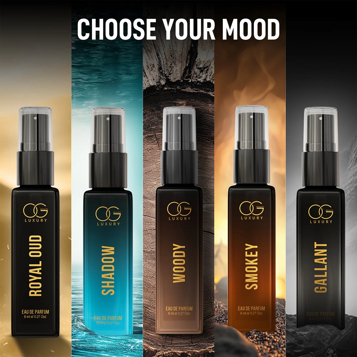 OG Beauty Luxury Men's Perfume Set - 5 x 8 ML Eau de Parfum Collection - Happy Price - Image 4