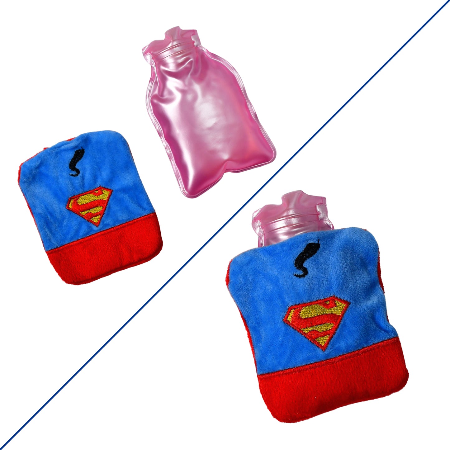 Superman Print Small Hot Water Bag With Cover For Pain Relief Neck Shoulder Pain And Hand Feet Warmer Menstrual Cramps. - Happy Price - Image 7