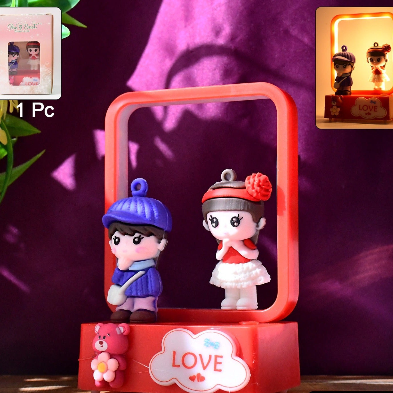 Decorative Love Couple LED Figurine Light (1 Pc) for Home & Gifting