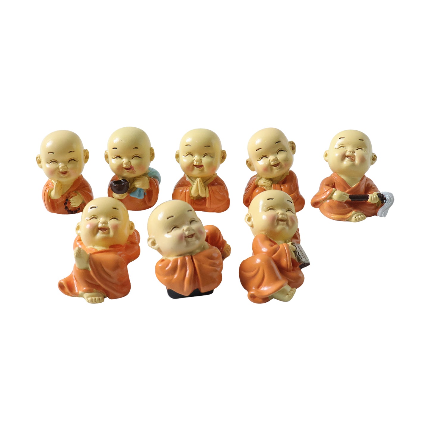 Set of 8 Mini Buddha Monk Figurines for Car, Home & Office Decor - Great Price - Image 3