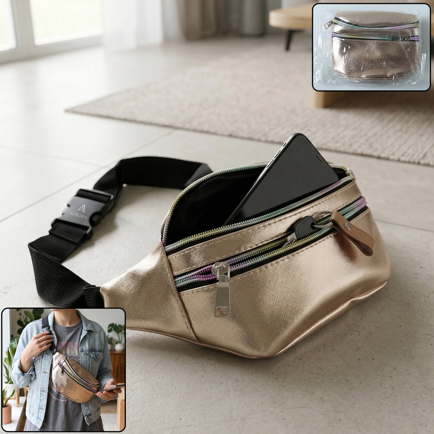 Stylish Waist Pouch with Adjustable Strap, 10x22 Cm - 1 Pc - Great Price - Image 2