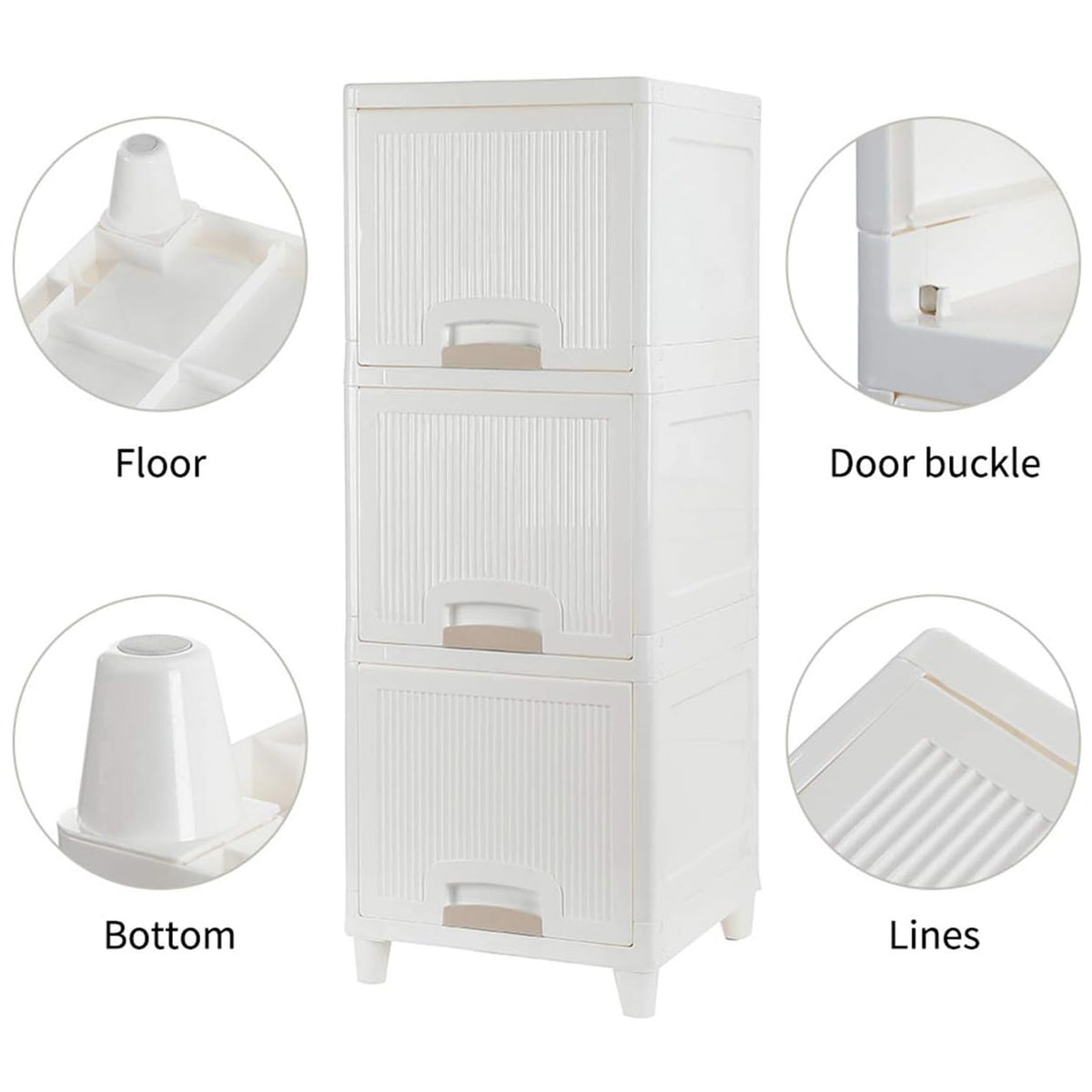 Multipurpose Storage Cabinet Storage Solutions Plastic Drawers Multi Layer Wardrobe Storage Drawers Foldable Multipurpose Drawer Units For Kitchen Bathroom Bedroom Cloth (3layer) - Happy Price - Image 4