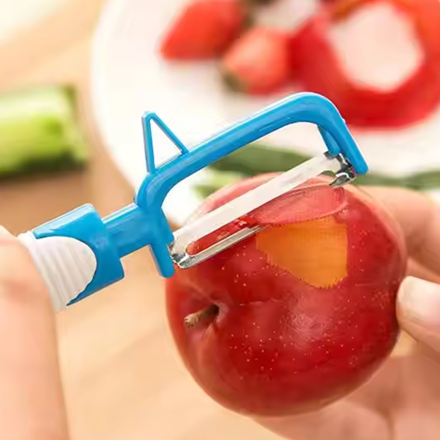 Multifunction Peeler Slicer With Plastic Handle (1 Pc Mix Color) - Happy Price - Image 3