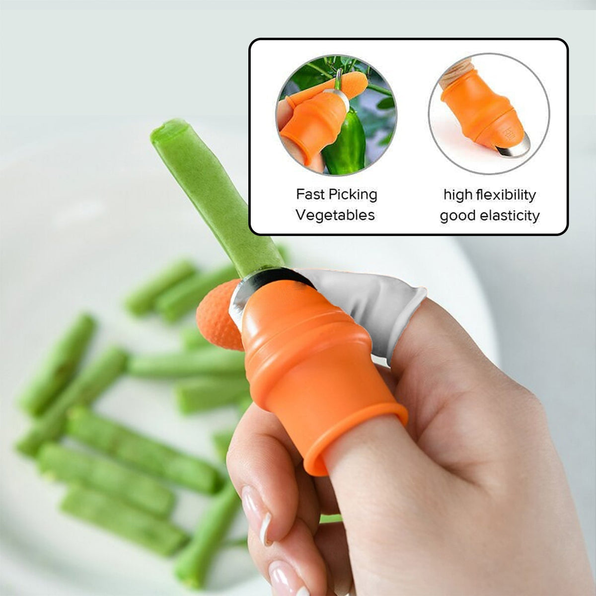 v 1 Pair V Thumb Cutter With Box Used In All Kinds Of Household And Official Kitchen Purposes For Peeling And Cutting Of Various Types Of Vegetables And Fruits Etc. - Happy Price - Image 4