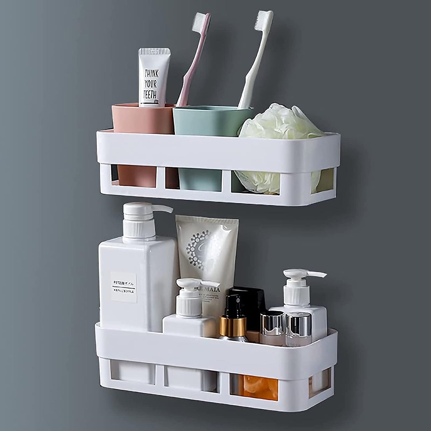 Abs Plastic Shower Corner Caddy Basket Shelf Rack With Wall Mounted Suction Cup For Bathroom Kitchen - Happy Price - Image 3