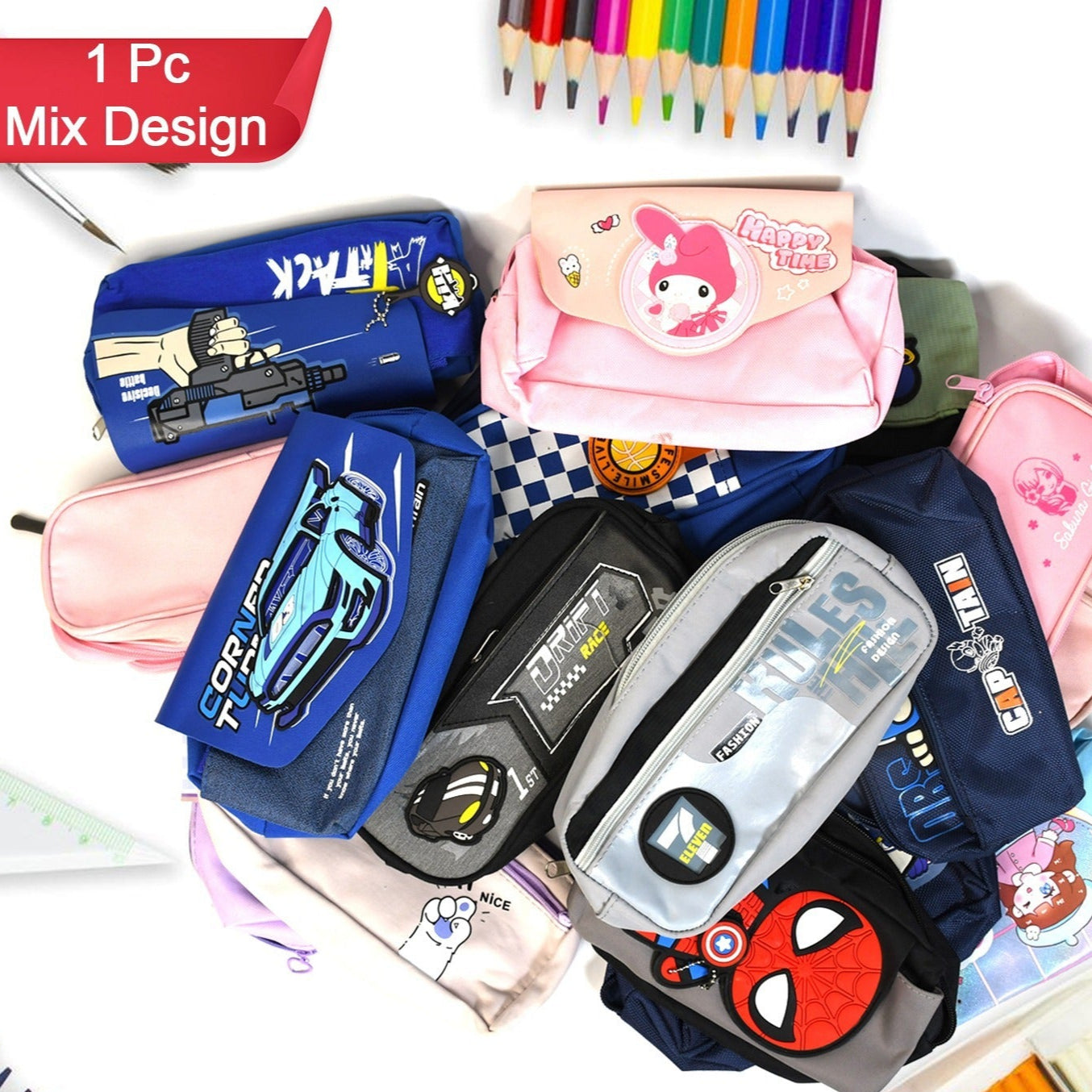 Stylish Mix Design Pouch for Makeup & Accessories (1 Pc) - Happy Price - Image 1