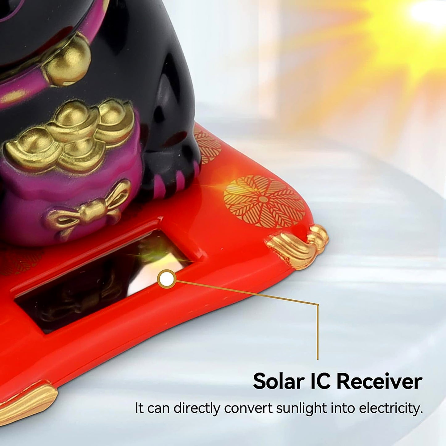 Solar Powered Happy Cat Beautiful With Arm Waves Wealth Cat (1 Pc Mix Color) - Happy Price - Image 5
