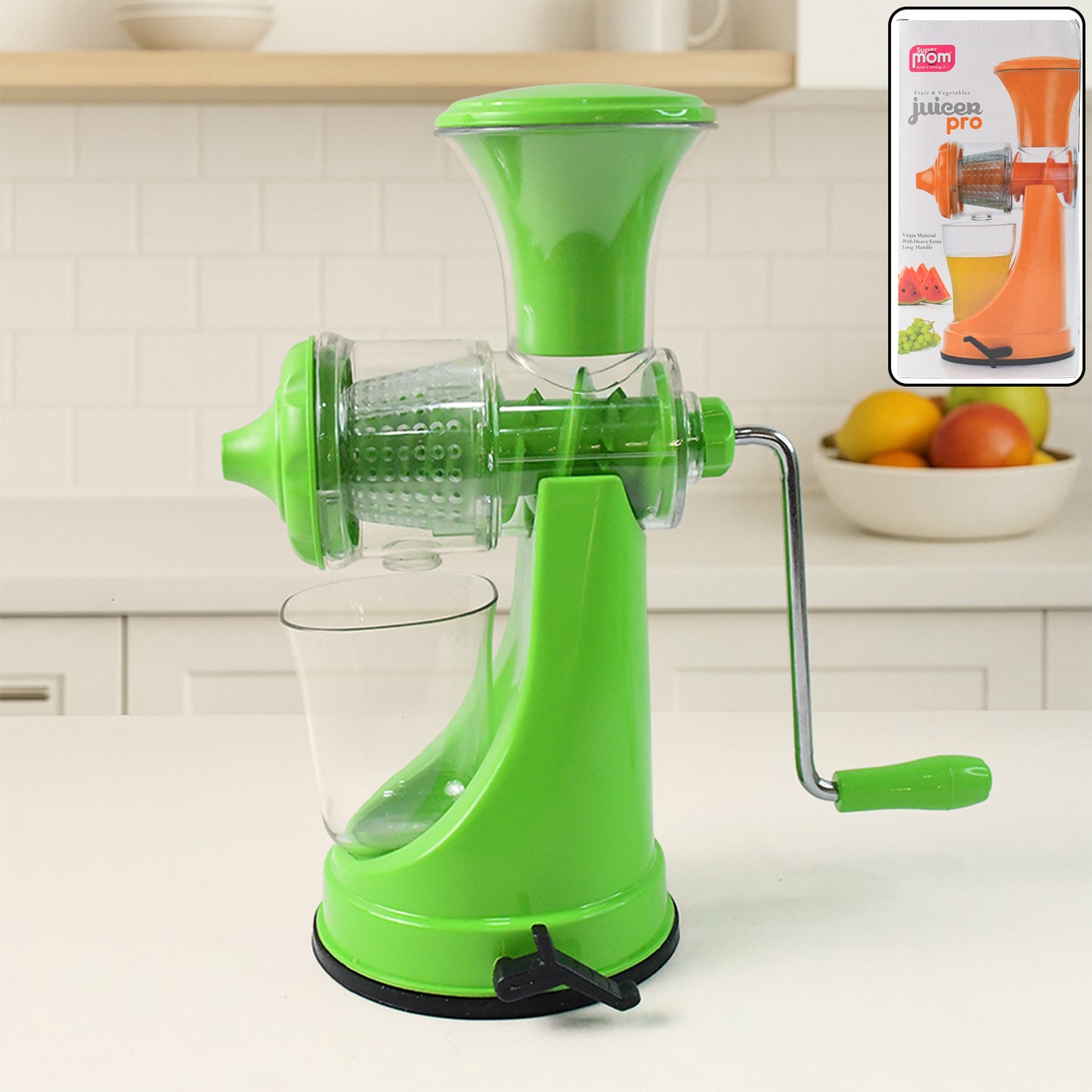 Manual Hand Press Fruit & Vegetable Juicer - Heavy Duty Plastic with Steel Handle - Happy Price - Image 3