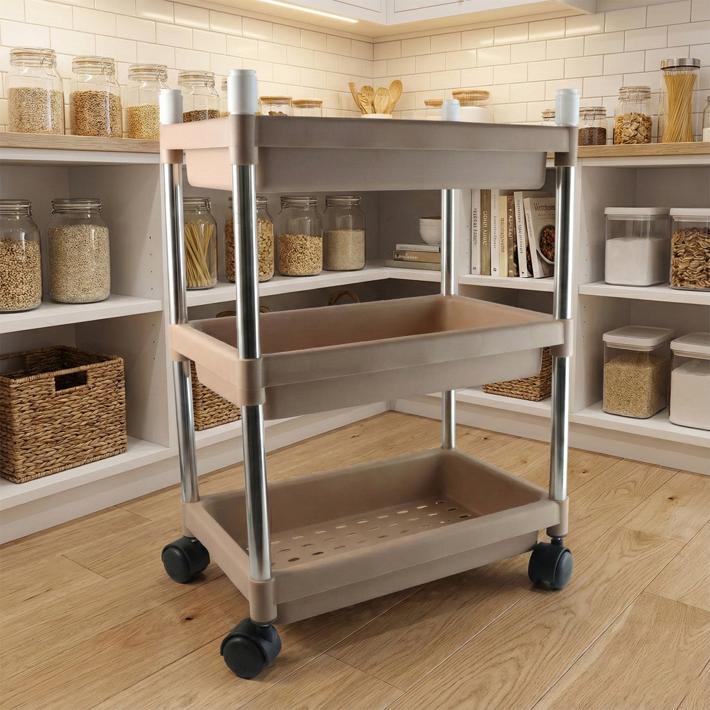 3-Tier Rolling Storage Cart with Wheels - Versatile Organizer - Great Price - Image 5