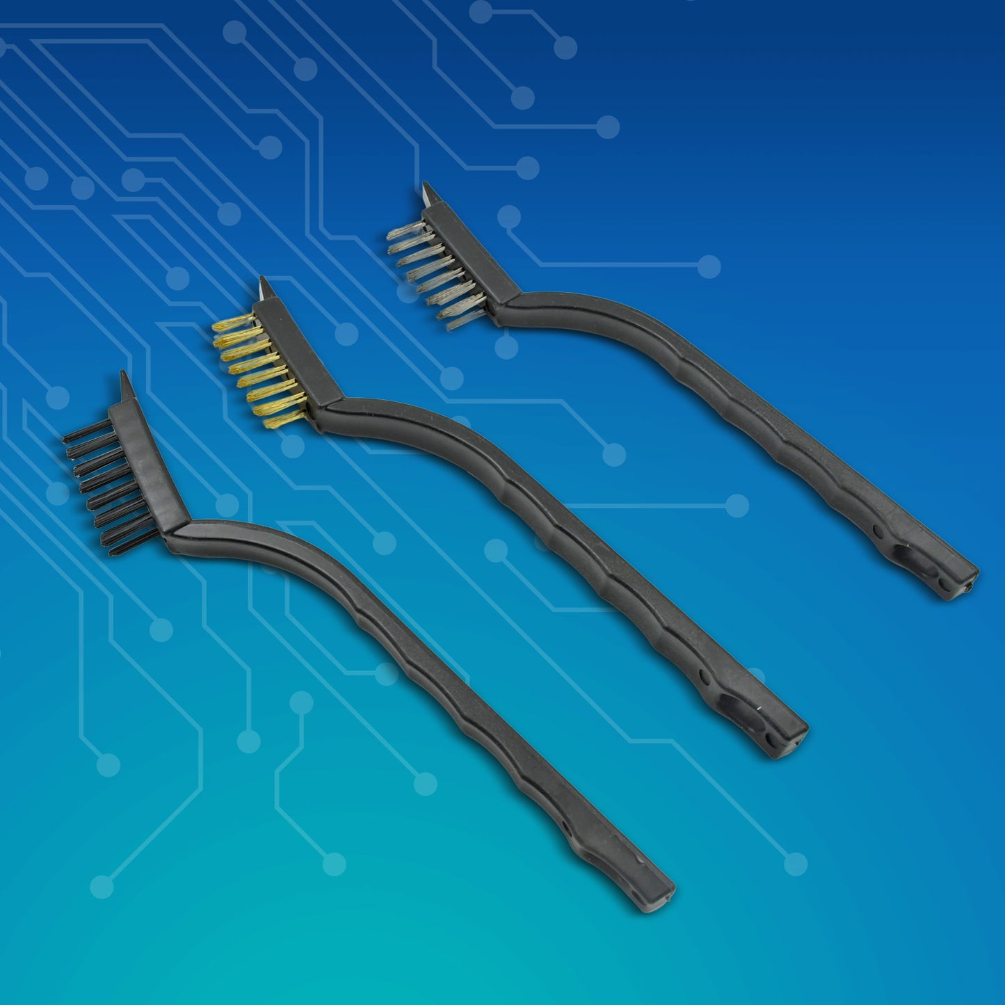 Mini Wire Brush Set Brass Nylon Stainless Steel Bristles Household Cleaning Brush For Gas Stove Smoke Machine Tool Burner Tiles Tap Rust Removal Welding Slag Dirt Paint Scrubbing (3 Pcs Set) - Happy Price - Image 3