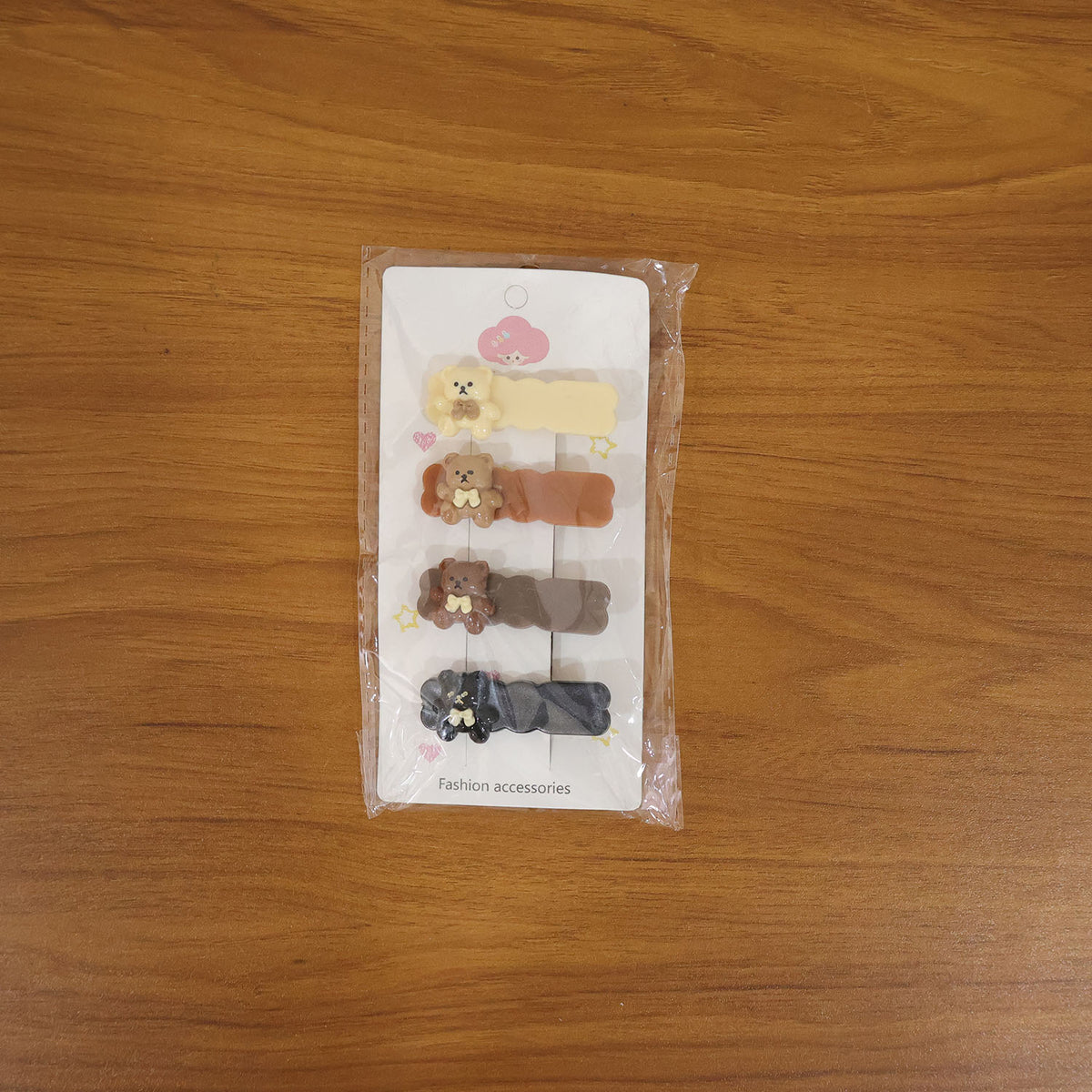Cute Teddy Bear Snap Hair Clips Set - 4 Pc for Girls - Happy Price - Image 7