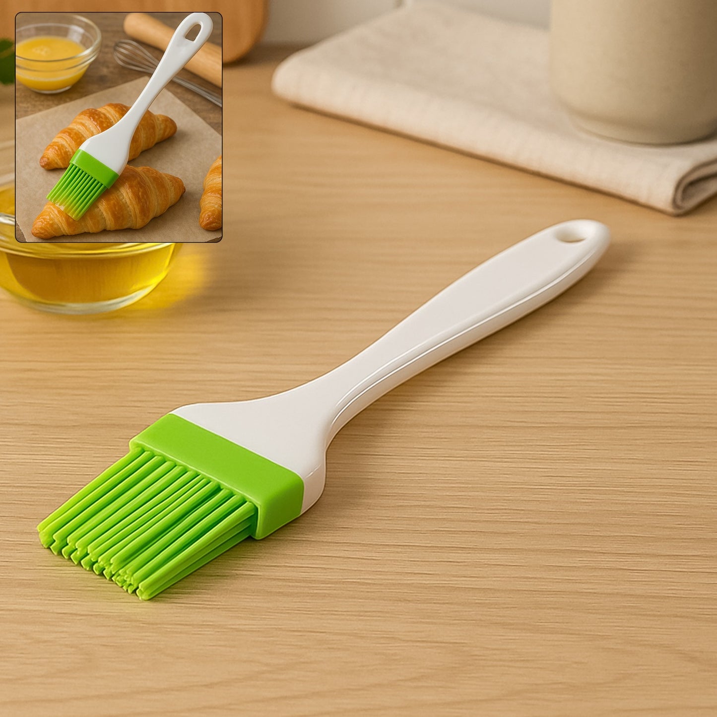 Silicone Kitchen Oil Spatula Brush With Handle Pastry Cake Brush (17 Cm 1 Pc) - Happy Price - Image 6