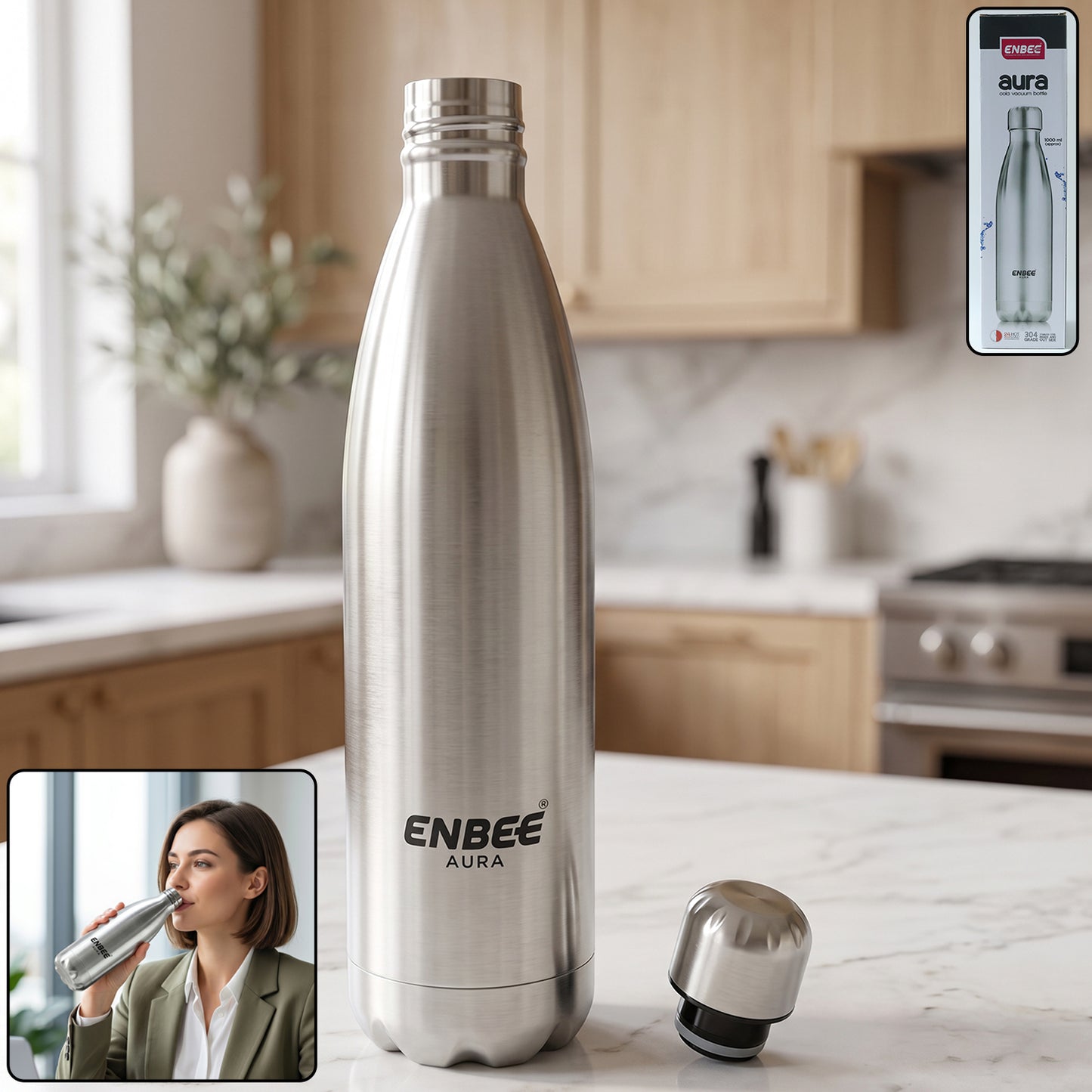 Stainless Steel Insulated Water Bottle - 1000 ML Capacity, Leak-Proof - Great Price - Image 2