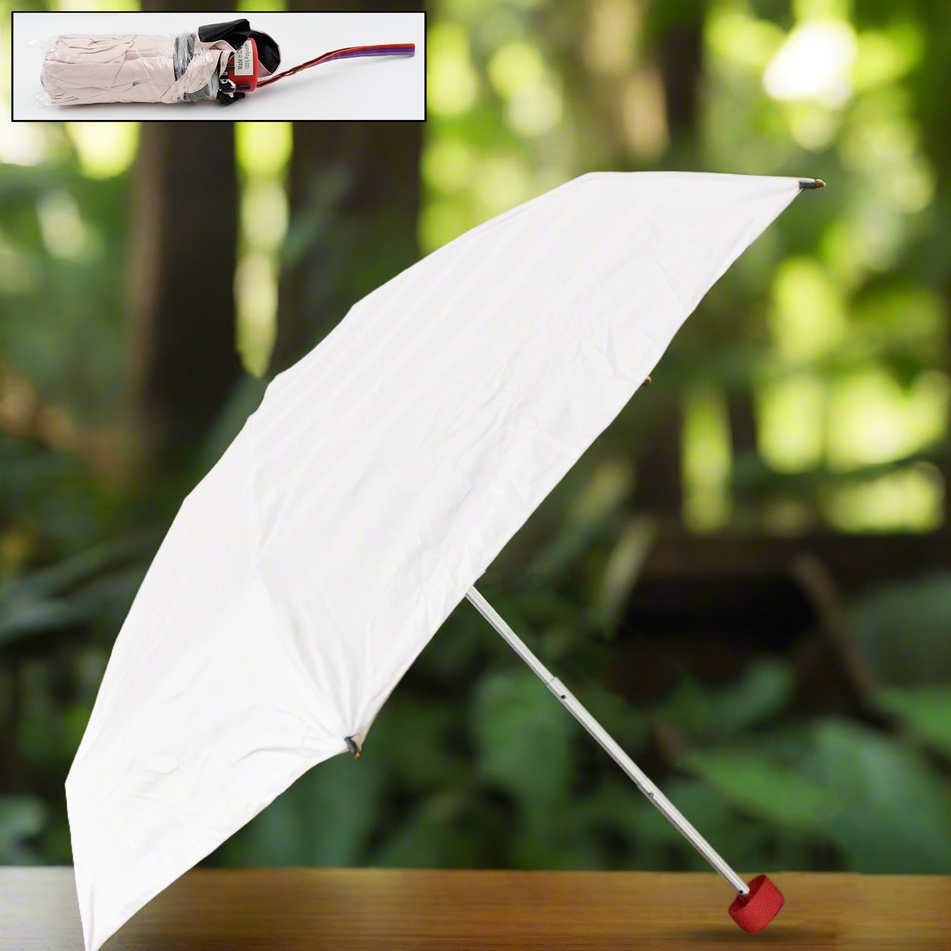 3-fold Sun Rain Protective Solid Foldable Umbrella (1 Pc) - Happy Price - Image 1