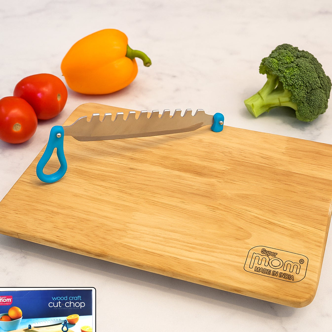 Happyprice Wooden Chopping Board with Knife (1 Pc Set) - Kitchen Prep Tool - Happy Price - Image 1