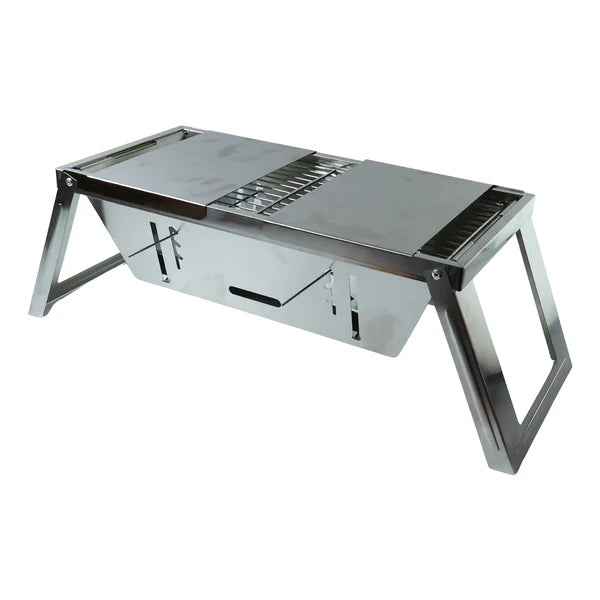 Portable Stainless Steel Folding Charcoal BBQ Grill for Outdoor Camping - 2207 Gm Net Weight - Great Price - Image 3
