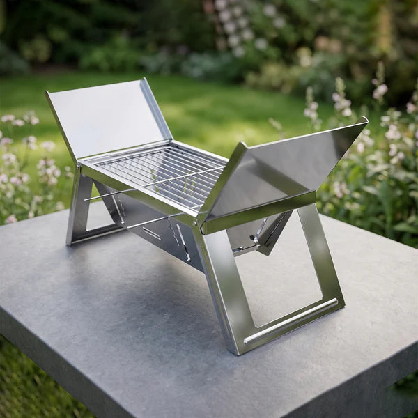 Portable Stainless Steel Folding Charcoal BBQ Grill for Outdoor Camping - 2207 Gm Net Weight - Great Price - Image 1