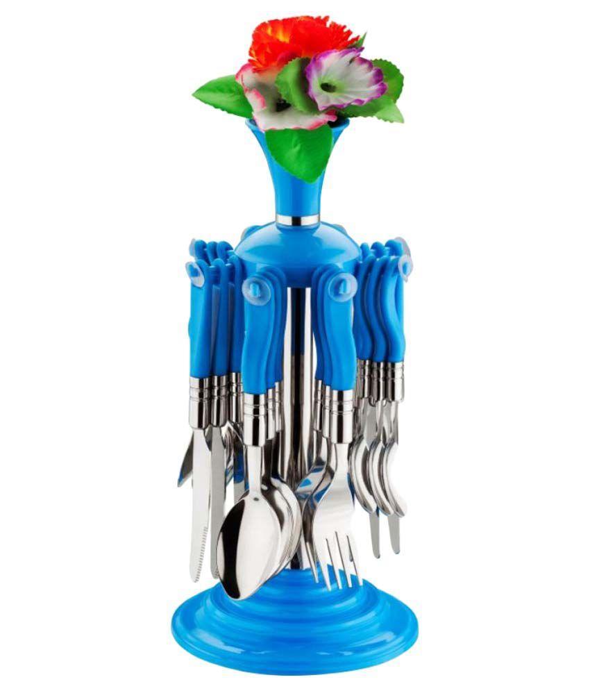 New Stylish 24 Pcs Plastic Stainless Steel Cutlery Set (Pack Of 24) - Happy Price - Image 2