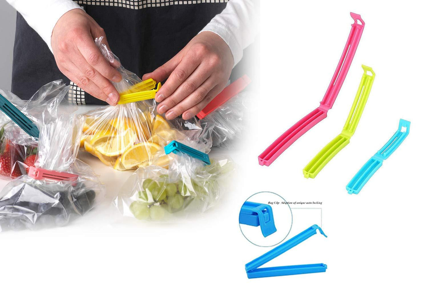 105 Plastic Snack Bag Clip Sealer Set (18 Pcs Multicolour) - Happy Price - Image 3