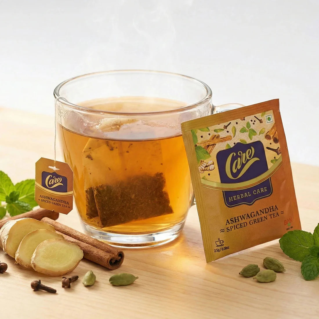 Ashwagandha Spiced Green Tea 62.5gm - 25 Sachets for Daily Wellness - Great Price - Image 4