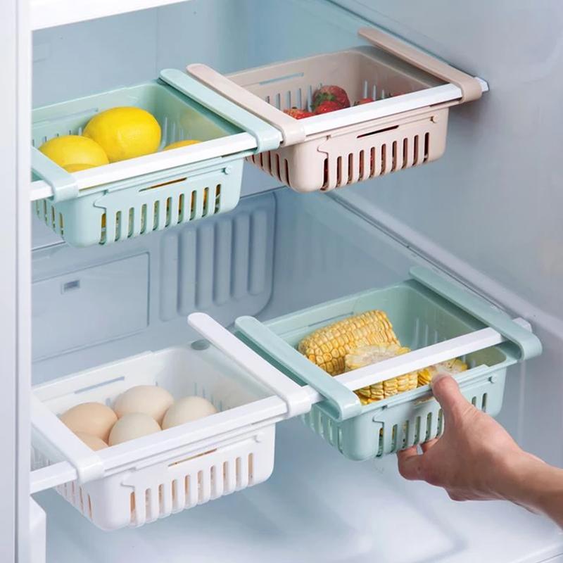 Adjustable Fridge Storage Basket Fridge Racks Tray Sliding Storage Racks (4 Pc Set) - Happy Price - Image 4