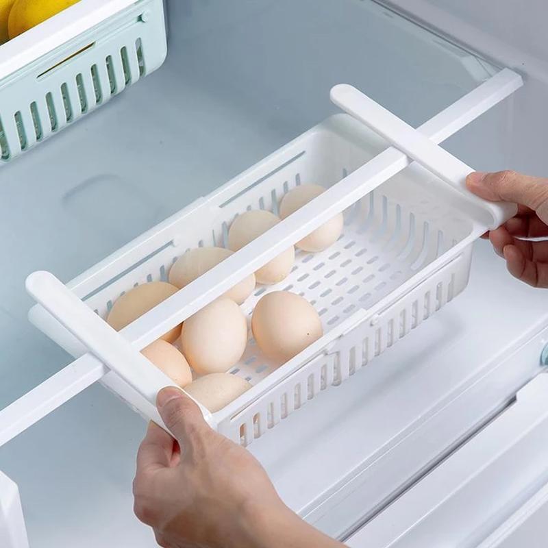 Adjustable Fridge Storage Basket Fridge Racks Tray Sliding Storage Racks (4 Pc Set) - Happy Price - Image 5