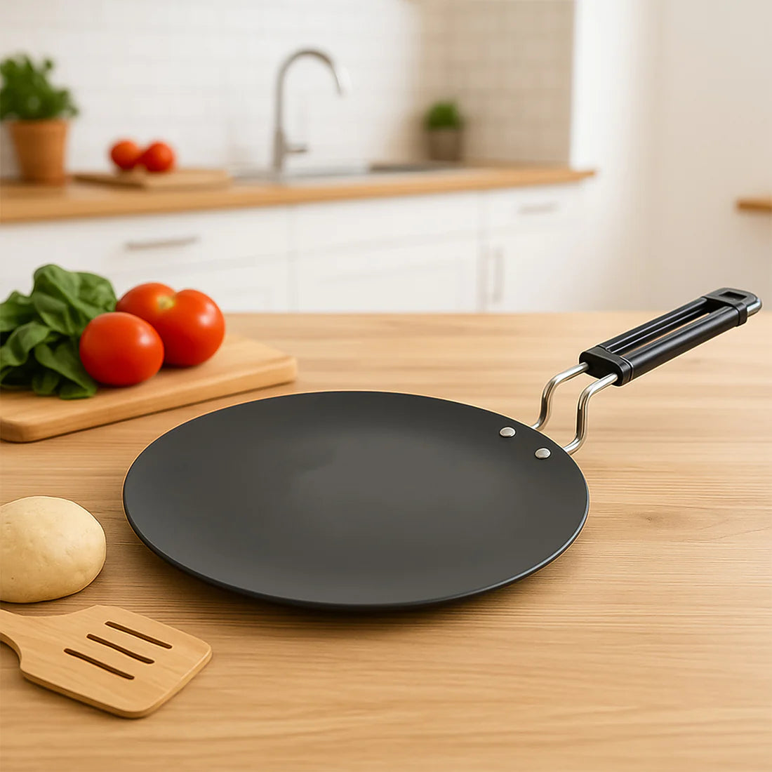 Premium Non-stick Flat Roti Tawa With Heat-resistant Handle (10 Inch 1 Pc) - Happy Price - Image 4