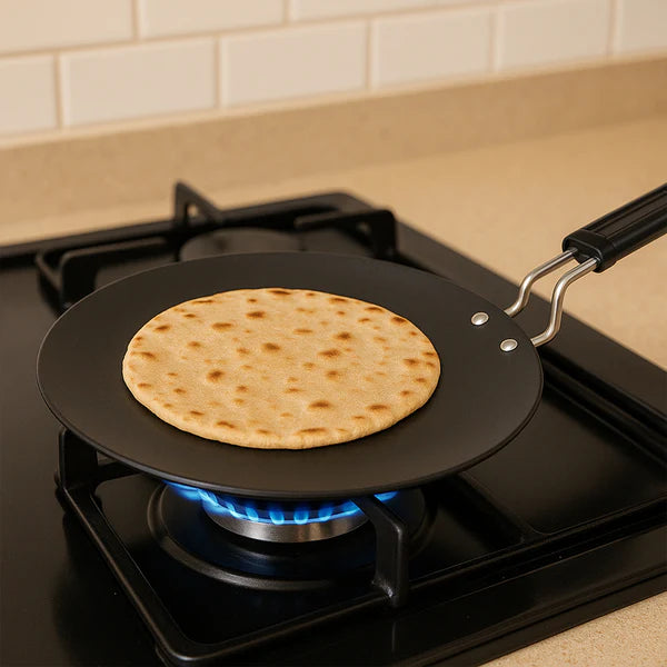 Premium Non-stick Flat Roti Tawa With Heat-resistant Handle (10 Inch 1 Pc) - Happy Price - Image 2