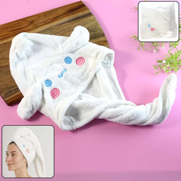 Cute Cartoon Hooded Hair Drying Towel Cap - 1 Pc - Happy Price - Image 5